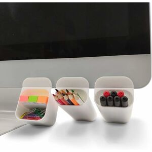 Denuotop - Creative diy Screen Pencil Holder Desk Accessories Office Organizers Storage Bags Under Computer Screen-3 Packs (White)