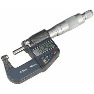 Digital External Micrometer 0-25mm(0-1) AK9635D - Sealey