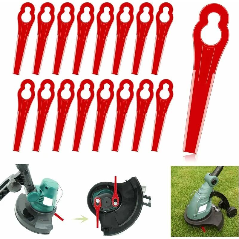 MUMU 100pcs Replacement Plastic Blades Lawn Mower Edger Plastic Blades for Garden Lawn Edgers