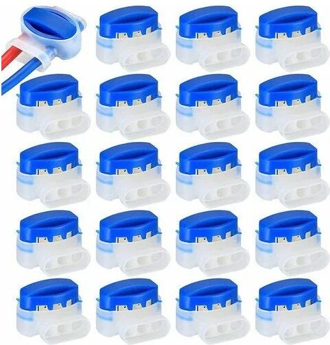 RHAFAYRE 20pcs Robot Lawn Mower Wire Connectors Waterproof Wire Clips Wire Connectors Wire Clips for Outdoor Garden Robotic Lawn Mower