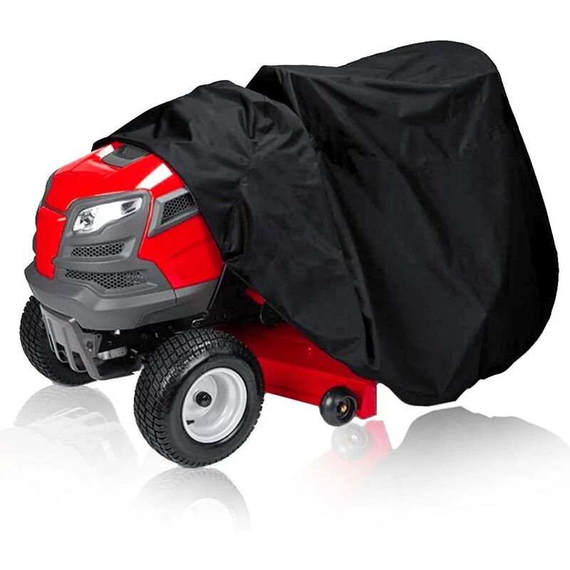 Lawn Mower Cover Lawn Mower Cover 210D Waterproof Anti-UV Fabric Lawn Tractor Cover for Outdoor Garden Lawn with Storage Bag V7119 - Rhafayre