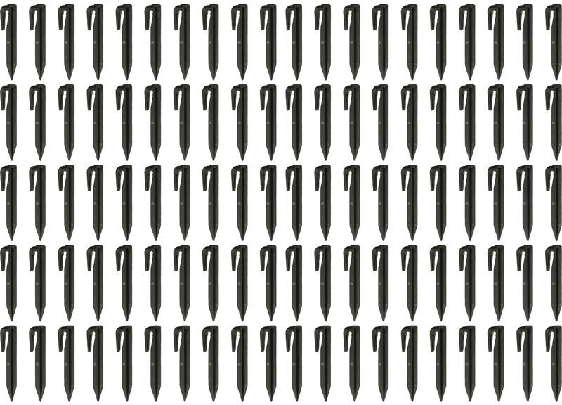 100x Ground Pegs for Boundary Wire compatible with Wiper Robot Lawn Mower - Ground Anchor Set, Plastic, Black - Vhbw