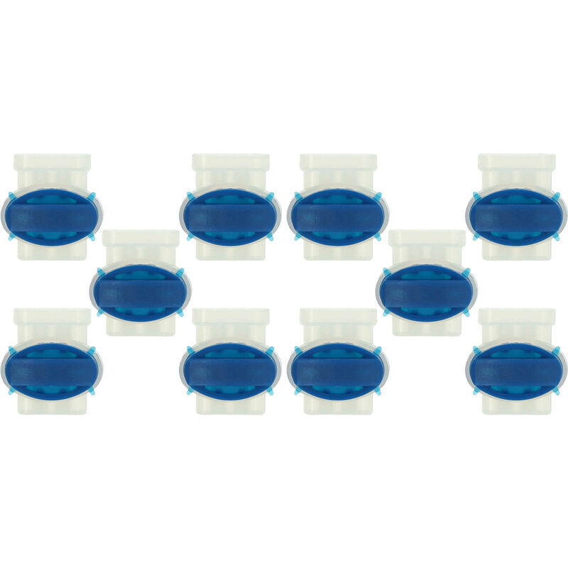 10x Cable Connector for Boundary Wire for various Robot Lawn Mower - Cable Clamps, Waterproof, Blue Transparent - Vhbw
