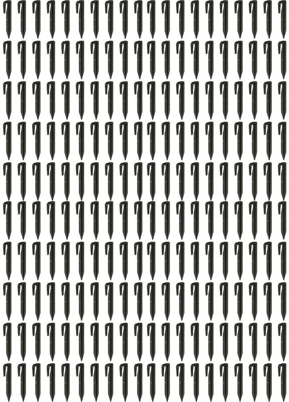 200x Ground Pegs for Boundary Wire compatible with Zuchetti Robot Lawn Mower - Ground Anchor Set, Plastic, Black - Vhbw