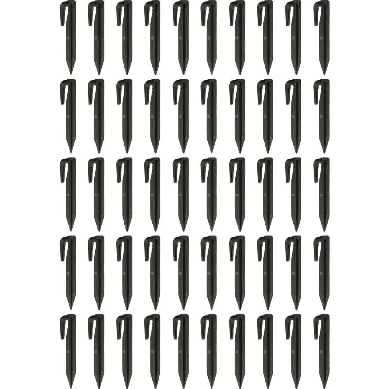 50x Ground Pegs for Boundary Wire compatible with Stiga Robot Lawn Mower - Ground Anchor Set, Plastic, Black - Vhbw