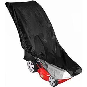 210T Silver Coated Waterproof Fabric Dustproof Lawn Mower Cover with Storage Bag (Black) Groofoo