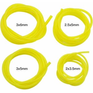 HOOPZI 4 Pieces Gasoline Hoses Length 1.5m Universal Fuel Line Hose Garden Tools Yellow Transparent for Blower Edger Chainsaw Lawn Mower Accessories