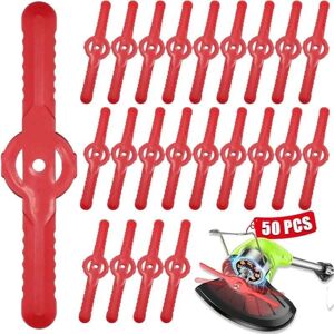 ZVD Lot de 50 lames de tondeuse à gazon en plastique, 135 mm, lames de rechange pour tondeuse à gazon sans fil, accessoires pour pelouse, jardin, verger,