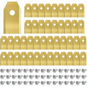 GOTRAYS 45 Pieces Titanium Lawn Mower Blades, Robot Lawn Mower Blade for Husqvarn/Automower/Yardforce/Gardena with Screws, Replacement Blades for Models 105, GOTRAYS 45 Pieces Titanium Lawn Mower Blades, Robot Lawn Mower Blade for Husqvarn/Automower/Yardforce/Gardena with Screws, Replacement Blades for Models 105,