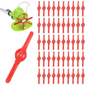 Alwaysh - 50 Pieces Lawn Mower Edger Blade, Red Replacement Plastic Blades, Garden and Lawn Grass Trimmer, 13.5cm Alwaysh - 50 Pieces Lawn Mower Edger Blade, Red Replacement Plastic Blades, Garden and Lawn Grass Trimmer, 13.5cm