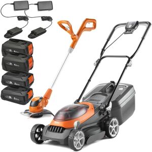 Flymo 36V UltraStore 340R Cordless Lawnmower 34cm Twin Grass Trimmer 4xBatteries Flymo 36V UltraStore 340R Cordless Lawnmower 34cm Twin Grass Trimmer 4xBatteries