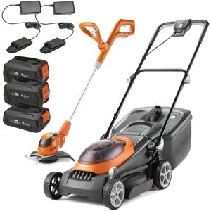 Flymo 36V UltraStore 380R Cordless Lawnmower 38cm Twin Grass Trimmer 3x Batts Flymo 36V UltraStore 380R Cordless Lawnmower 38cm Twin Grass Trimmer 3x Batts