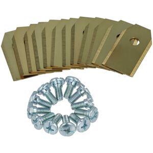 vhbw 12x Blade Replacement for 577606402, 535138801, 535138802, 535138702 for Cordless Lawnmower - Cutter Blades, Silver Gold, titanium apatite vhbw 12x Blade Replacement for 577606402, 535138801, 535138802, 535138702 for Cordless Lawnmower - Cutter Blades, Silver Gold, titanium apatite