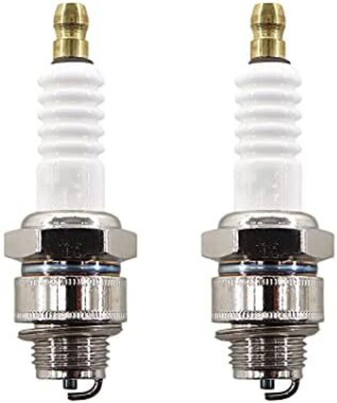 GOTRAYS 2 Pack Spark Plugs for Lawn Mower with Briggs & Stratton 3.5-6.5 hp Quantum 300E 450E 500E 550E 625 650 675 Engines Replaces Champion RJ19LM, ngk