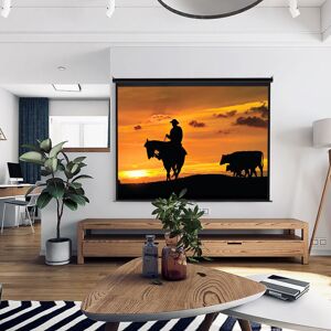 LIVINGANDHOME 100 Inch HD Manual Pull Down Projector Screen
