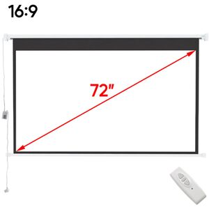 LIVINGANDHOME 72' White 16:9 Electric Motorized Projector Screen with Remote