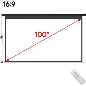 Livingandhome - 100' Black 16:9 Electric Motorized Projector Screen with Remote Livingandhome - 100' Black 16:9 Electric Motorized Projector Screen with Remote