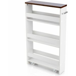 Costway - 3 Tiers Storage Trolley Slide-out Slim Kitchen Cart Utility Shelving Organizer