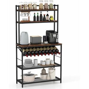 Costway - 6-Tier Kitchen Baker Rack Industrial Storage Shelf Microwave Stand Freestanding