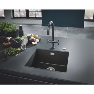 Grohe - K700 Undermount sink 417 x 366mm + Waste, trap, drain included, Quartz Black Granite (31653AP0)