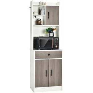 COSTWAY Kitchen Buffet Hutch Freestanding Kitchen Pantry Tall Cupboard Cabinet Server