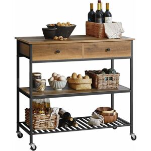 SoBuy Industrial Vintage Style Kitchen Trolley Cart Kitchen Storage Trolley Serving Trolley,FKW112-PF