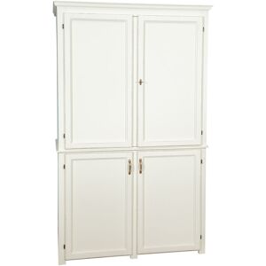 BISCOTTINI Antiqued white finishing solid linden wood cupboard L130XD67XH210 cm made in Italy