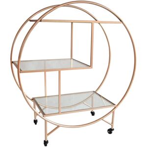 Monster Shop - Bar Cart Drinks Trolley Halo Serving Table On Caster Wheels Rose