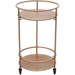 MONSTER SHOP Bar Cart Trolley Drinks Serving Table On Wheels Rose Gold Round