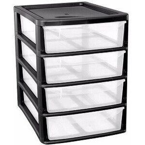 VISS Black 4 Drawer Plastic Black 4 Drawer Plastic A4+ Slim Tower Black 4 Drawer Plastic A4+ Slim Tower Black 4 Drawer Plastic A4+ Slim Tower