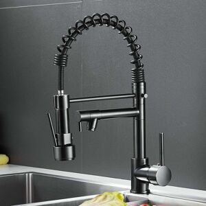 Héloise - Kelelife Black Kitchen Faucet Kitchen Mixer Tap with Spray 360° Swivel Spout Sink Mixer Tap