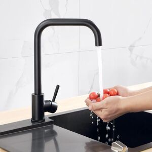 HÉLOISE Black Stainless Steel Kitchen Faucet with High Spout, Cold & Hot 360° Swivel Kitchen Mixer Tap Available