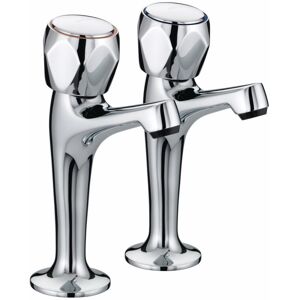 Bristan - Club Chrome High Neck Pillar Taps with Metal Heads - vac-hnk-c-mt - Chrome