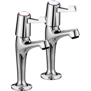 Bristan - Value High Neck Kitchen Sink Taps Pair with 3 Inch Lever Handles - Chrome