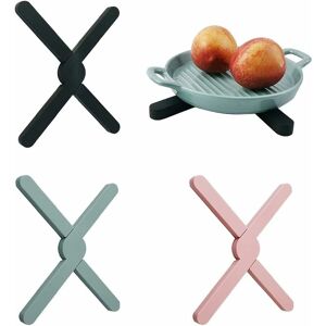 Trivet, foldable trivet, 3-piece silicone pot coasters, washable thermal insulation, space saving (3) - Denuotop