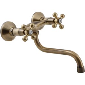 Kuchinox - Antique Brass Kitchen Tap s Type Swivel Spout Retro Head