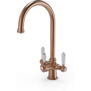 Traditional 3 in 1 Instant Hot Water Kitchen Tap Brushed Copper Finish - Ellsi