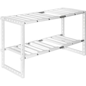 Eyepower - Under Sink Storage Rack telescopic 39-67 cm kitchen organisation White - weiss