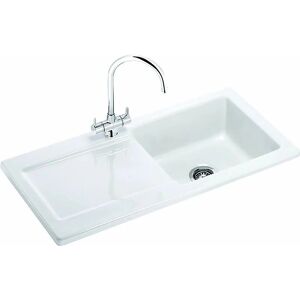 Livorno White Ceramic 1 Bowl Kitchen Sink 500 x 1000mm - Franke