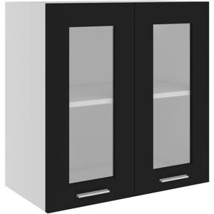 Hanging Glass Cabinet Black 60x31x60 cm Engineered Wood Vidaxl Black