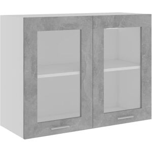 Hanging Glass Cabinet Concrete Grey 80x31x60 cm Engineered Wood Vidaxl Grey