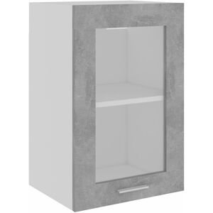 Hanging Glass Cabinet Concrete Grey 40x31x60 cm Engineered Wood vidaXL - Grey