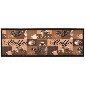 Hommoo - Kitchen Carpet Washable Coffee brown 45x150 cm