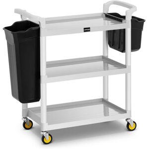 UNIPRODO Hotel Service Cart + 2 Containers 3 Shelves Cleaning Housekeeping Trolley 150kg