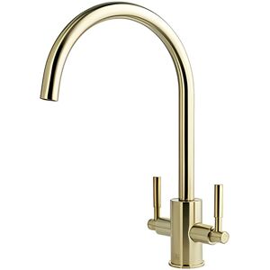 JUST TAPS PLUS Jtp Newbury Kitchen Sink Mixer Tap Swivel Spout - Brushed Brass