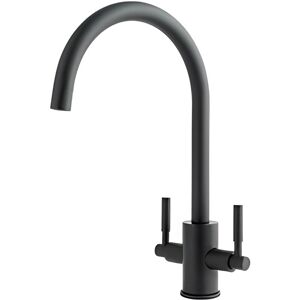 JUST TAPS PLUS Jtp Newbury Kitchen Sink Mixer Tap Swivel Spout - Matt Black