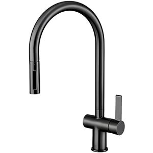 JUST TAPS PLUS JTP Vos Kitchen Sink Mixer Tap Pull Out Spout - Brushed Black