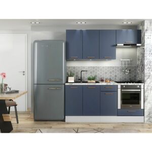 Impact Furniture - Kitchen 6 Unit Set Cabinet Navy Dark Blue Base Wall Soft Close 180cm Copper Nora - Navy Blue