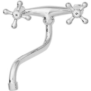 Invena - Kitchen Mixer Tap Cross Head Wall Mounted s Swivel Spout