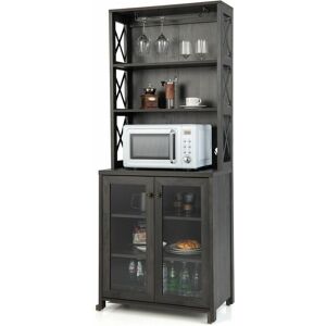 COSTWAY Kitchen Buffet Hutch Freestanding Kitchen Pantry Tall Cupboard Cabinet Server